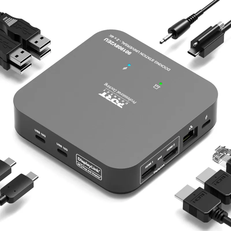 Estación de acoplamiento universal PORT Designs - 2 x 4K 2 HDMI con fuente de alimentación - EU