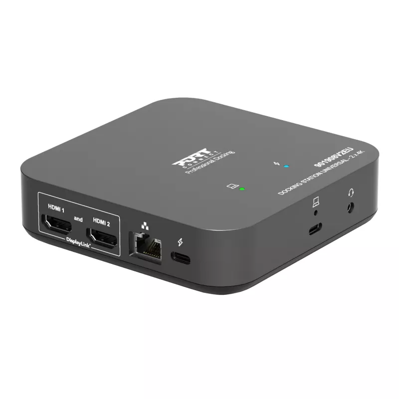 Estación de acoplamiento universal PORT Designs - 2 x 4K 2 HDMI con fuente de alimentación - EU