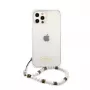 Guess Apple iPhone 12/12 Pro Funda PC Script and White Pearls Transparente