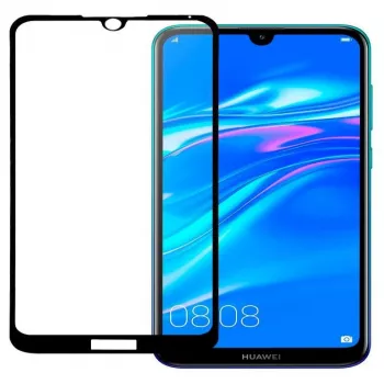 Evelatus Huawei Y5 2019 Protector de pantalla 2.5D Full Cover Japan Glue Glass antiestático