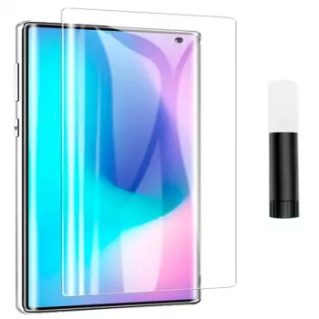EVELATUS Samsung Galaxy S10 Protector de pantalla de cristal transparente UV + Glue