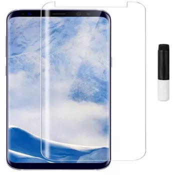EVELATUS Samsung Galaxy S9 Plus Protector de pantalla de cristal transparente UV con pegamento líquido