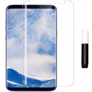 Evelatus Samsung Galaxy S8 Plus Protector de pantalla de cristal transparente UV + Glue
