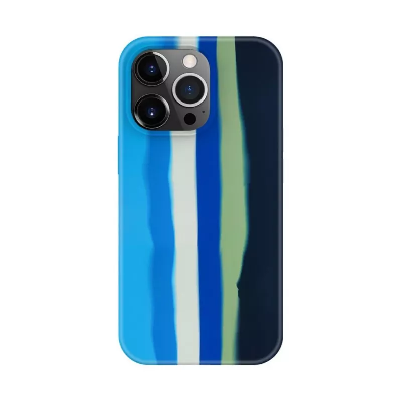 Funda de silicona Evelatus para Apple iPhone 15 Pro multicolor azul