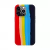 Funda de silicona Evelatus para Apple iPhone 15 Pro Max multicolor arcoíris