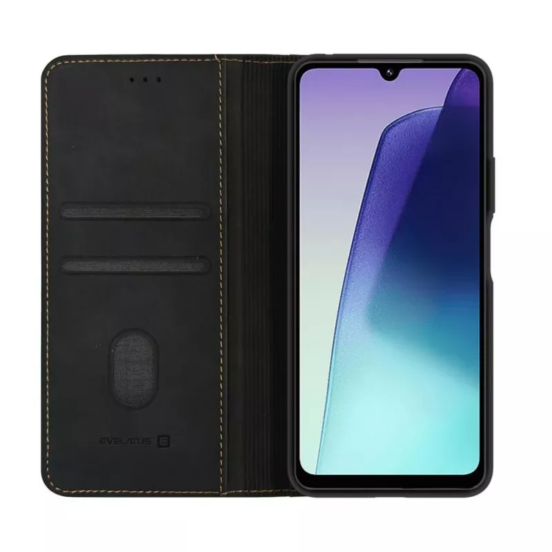 Evelatus Funda tipo libro para Xiaomi Redmi 14C 4G/14C 5G/Redmi A4/POCO C75 negra