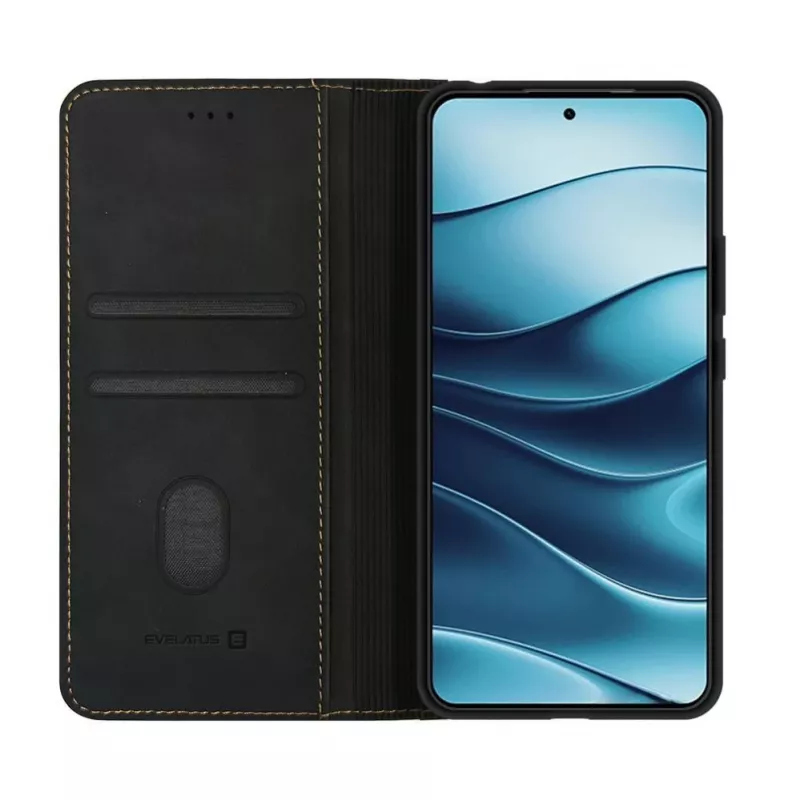 Evelatus Funda tipo libro para Xiaomi Redmi Note 14 5G - Negra