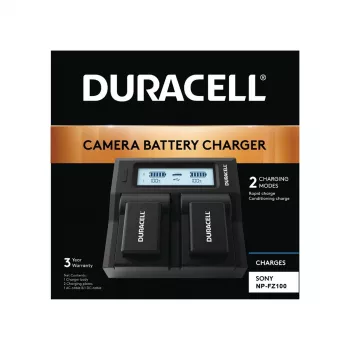 Cargador de batería dual Duracell LED para DSLR