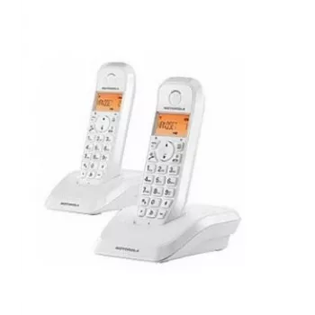 Teléfono inalámbrico DECT Motorola S1202 Set con 2 auriculares Blanco