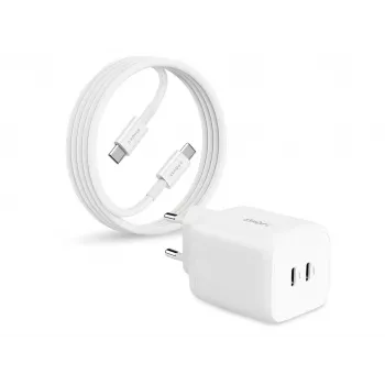 2-POWER cargador GaN USB-C de 65W + cable USB-C de 2M 100W