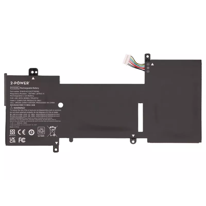 2-Power CBP4000A Batería principal, 11,4 V, 3400 mAh, para HP X360 G2