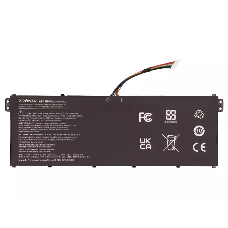 Batería principal 2-Power - 3400 mAh - 11,1V - Li-ion - Negra - para Dell Latitude E7440/E7450