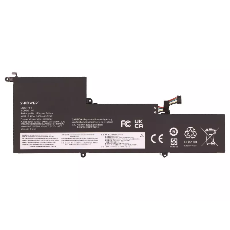 Batería principal 2-Power para Lenovo Yoga Slim 7 14 - 52,5 Wh, 11,52 V, 3 celdas Li-Ion