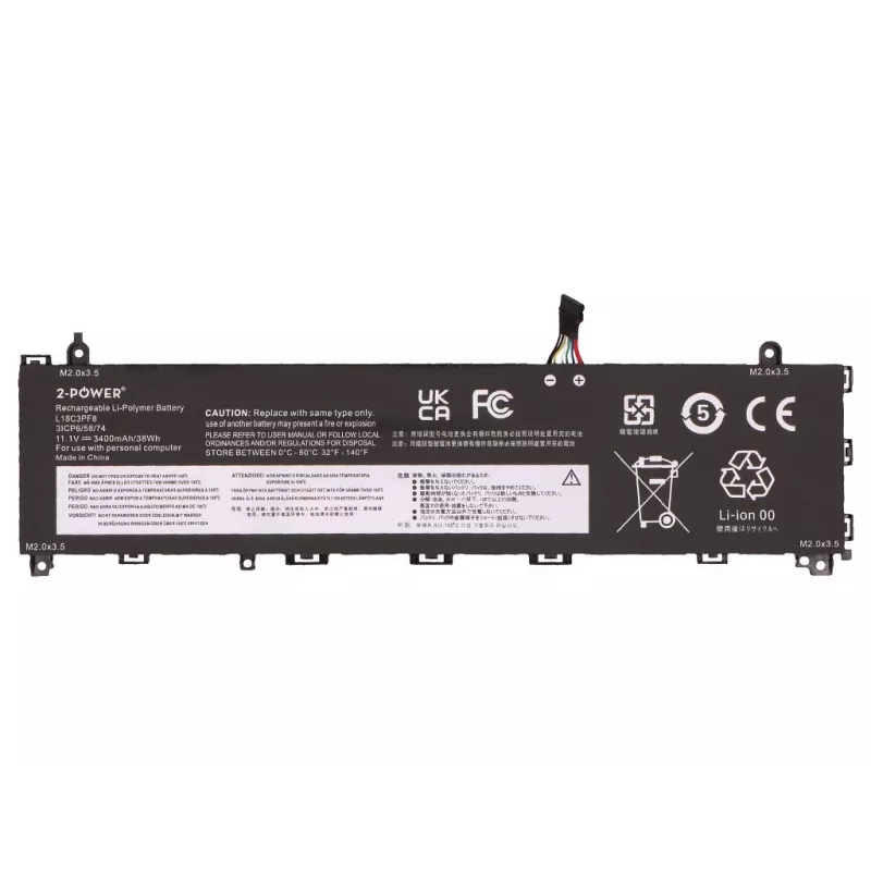 Batería principal 2-Power para Lenovo IdeaPad S340-13IML 81UM - 3400 mAh