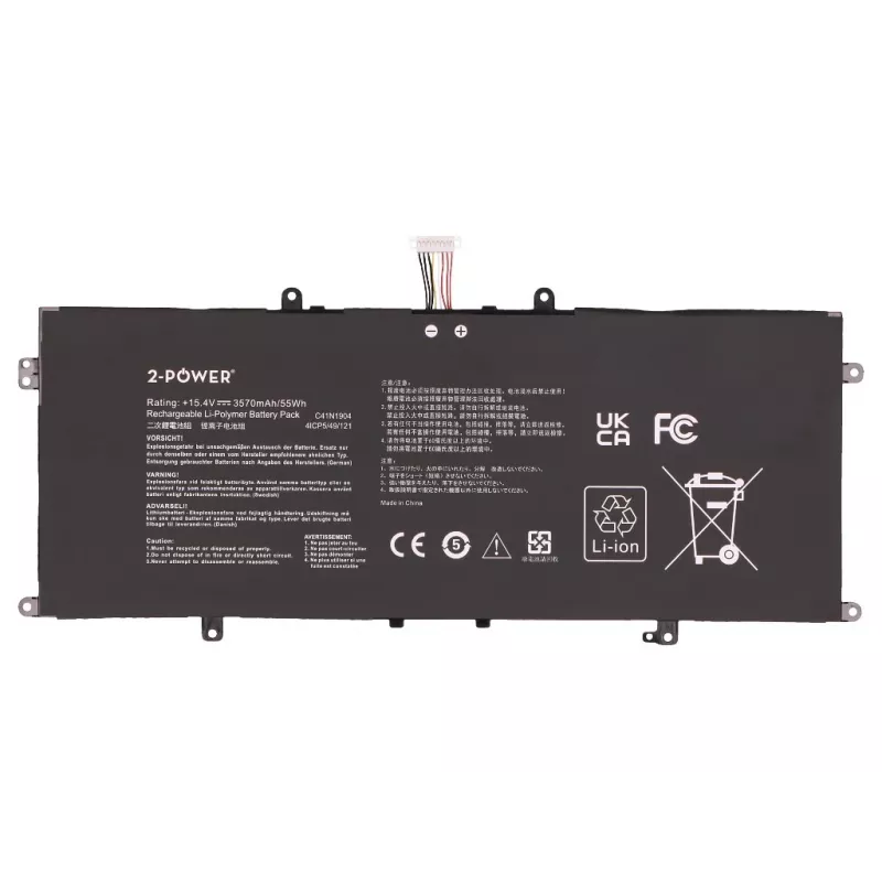 Batería principal 2-Power ASUS U4700J - 49 Wh, 4400 mAh, 11,1 V, 6 celdas Li-Ion, Negra