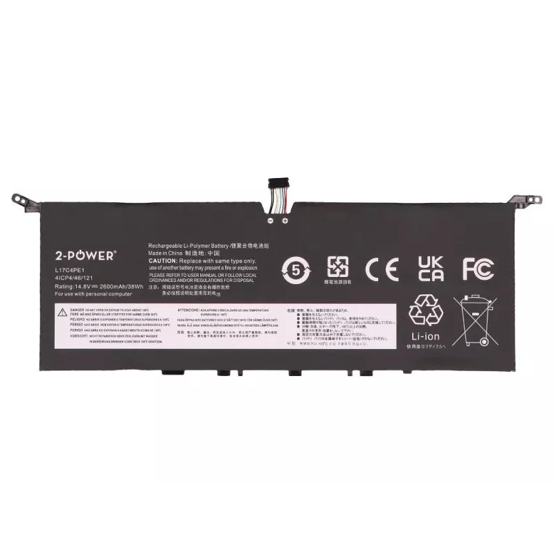 Batería principal 2-Power para Lenovo Yoga S730-13IML - 2600 mAh