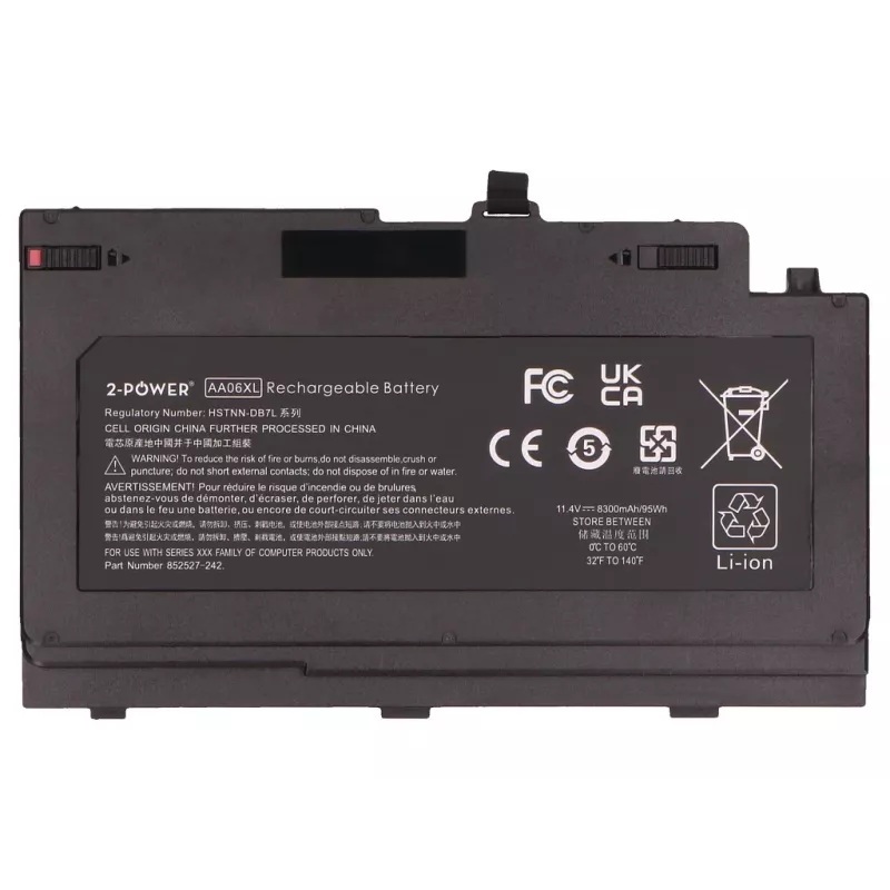 Batería principal 2-Power para HP ZBook 17 G4 Mobile Workstation - 95 Wh, 11,55 V, 6 celdas Li-Ion