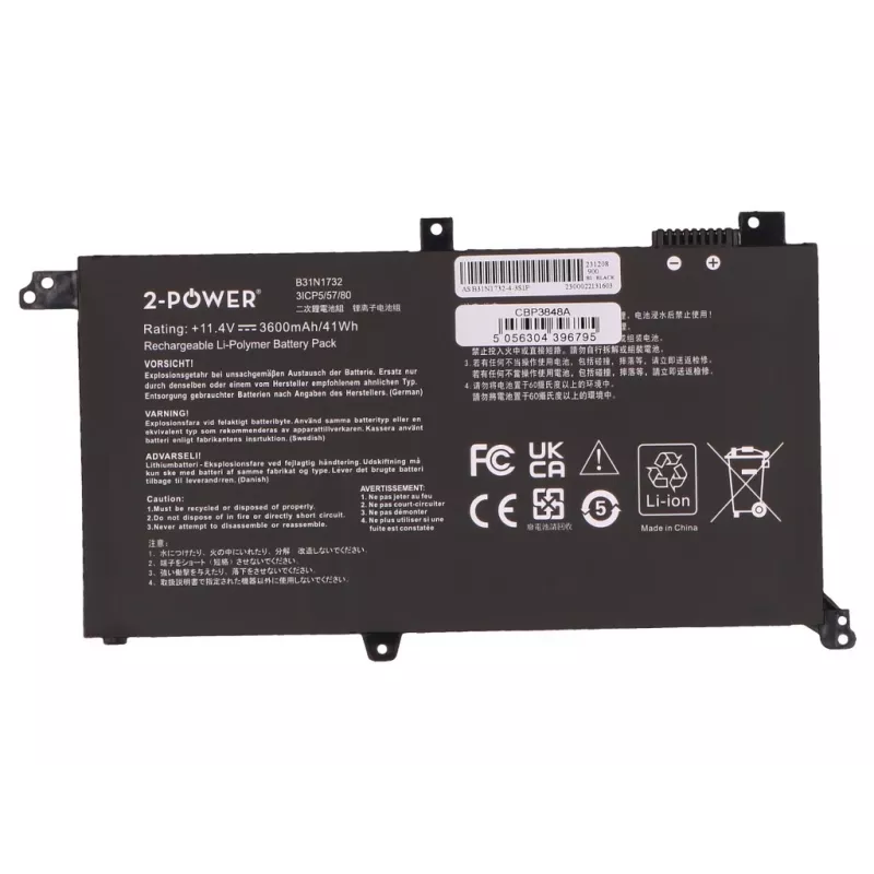 Batería principal 2-Power para Asus VivoBook S430 - 41 Wh