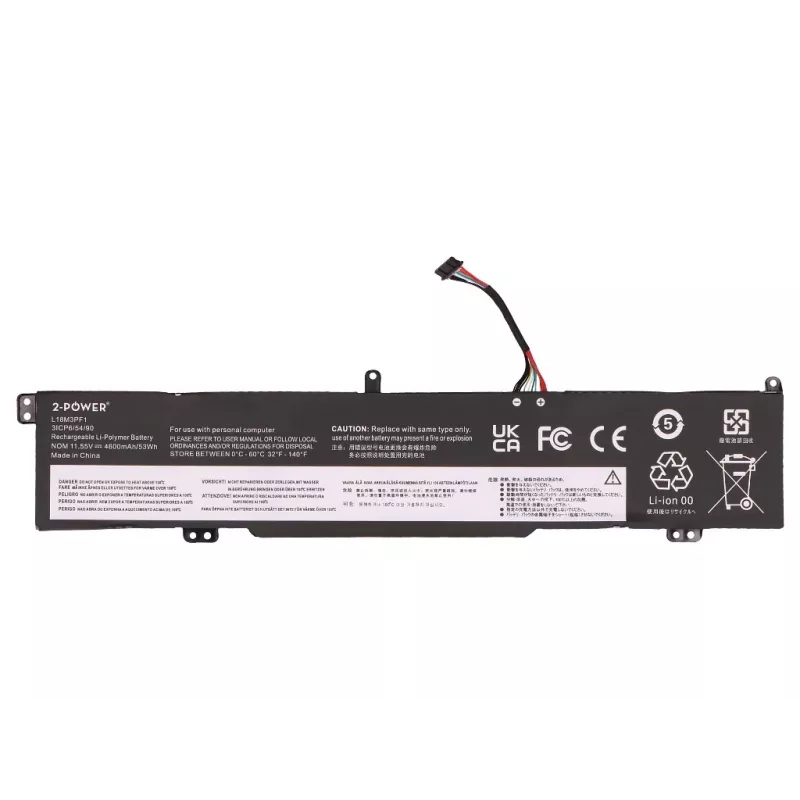 Batería principal 2-Power para Lenovo IdeaPad L340-15IRH - 53 Wh - 4600 mAh - 11,52 V - 3 celdas Li-ion - Negra