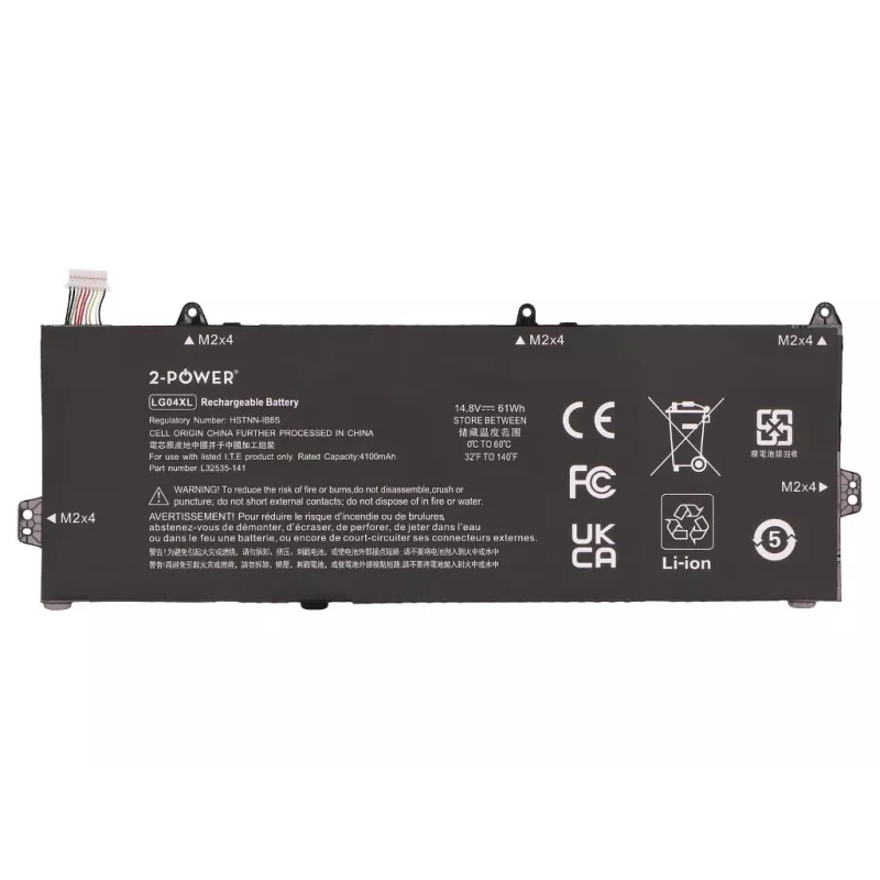 Batería principal 2-Power para HP Pavilion 15-CS1067tx - 41Wh 11,55V 3 celdas Li-Ion