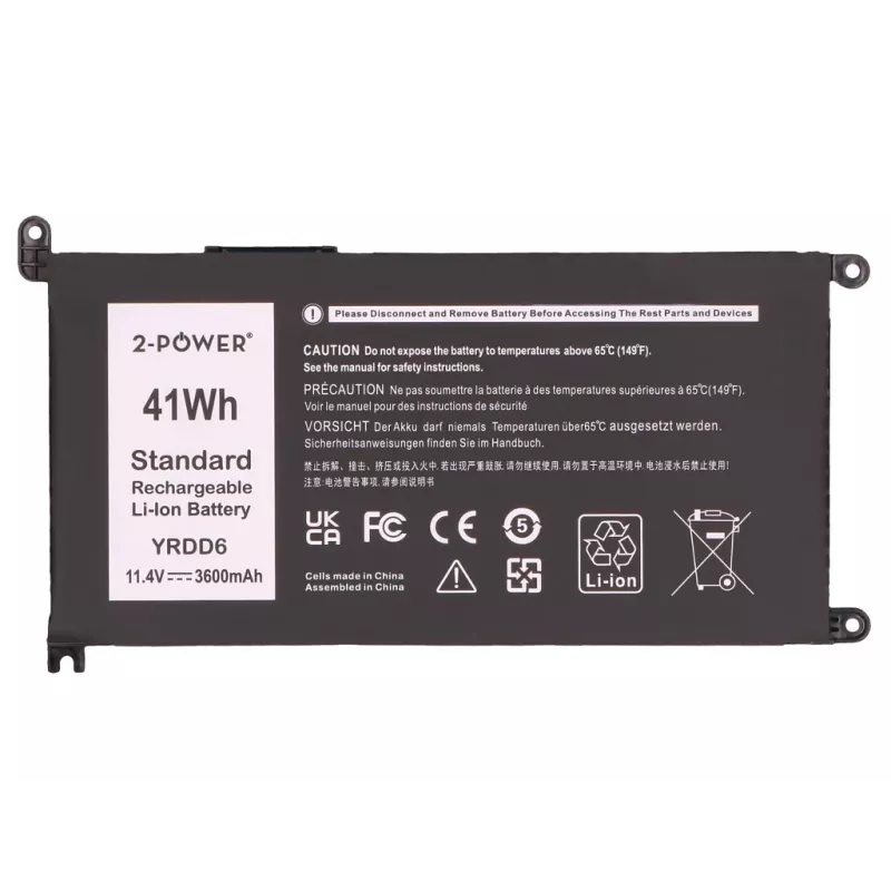 Batería principal 2-Power para Dell Inspiron 3579 - 41 Wh, 11,4 V, 3 celdas Li-Ion