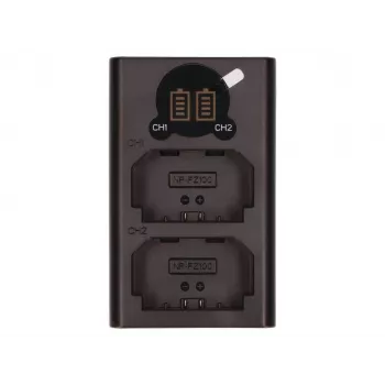 2-Power Cargador doble USB de baterías para cámara digital
