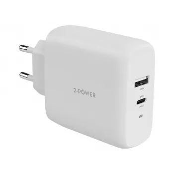Cargador de pared 2-POWER PD 20W USB-C y 12W USB-A