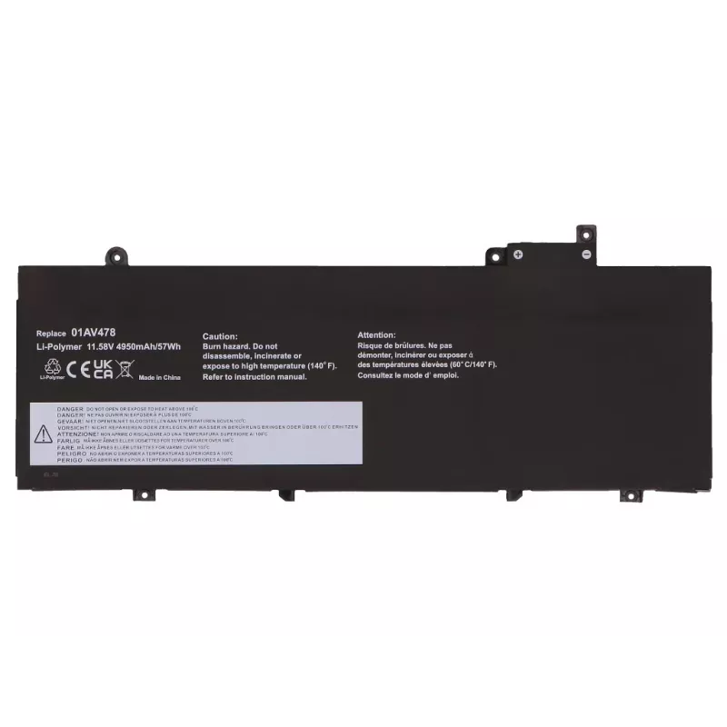 2-Power Batería principal para Lenovo ThinkPad T480s 20L7 - 44 Wh, 3 celdas, Li-Ion, Negro