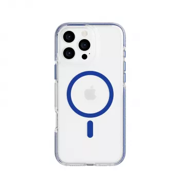 Tech21 EvoCrystal Funda MagSafe para iPhone 16 Pro Max Azul Translúcido