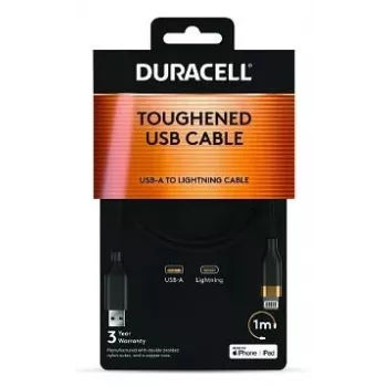 DURACELL Cable USB-A a Lightning 1m Blanco certificado MFi
