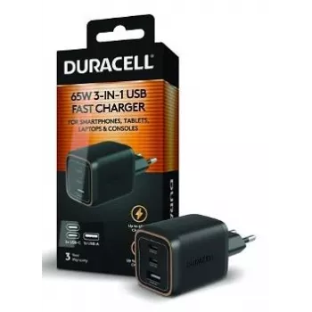 Duracell Cargador de pared PD 65W GaN 2 x USB-C