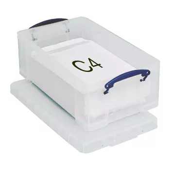Really Useful Boxes 12C caja de almacenamiento - 12 litros - Transparente - Rectangular - Polipropileno - tapa con clips