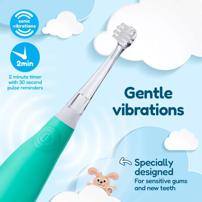 BRUSH BABY Cepillo de dientes eléctrico sónico Baby Sonic 0-3 años Marino