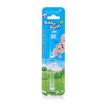 Brush-Baby Cabezales de recambio BabySonic 0-18 meses pack de 2 blanco