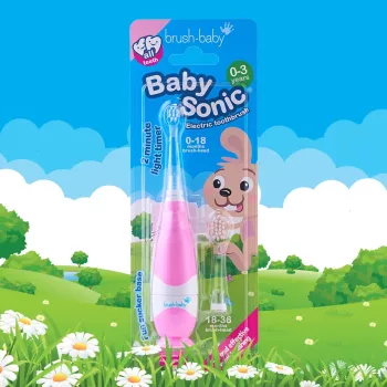 BRUSH-BABY Cepillo de dientes eléctrico sónico Baby Sonic 0-3 años Rosa