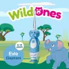 Brush Baby Cepillo de dientes sónico Wild Ones para niños 0-10 años, diseño elefante, gris/blanco
