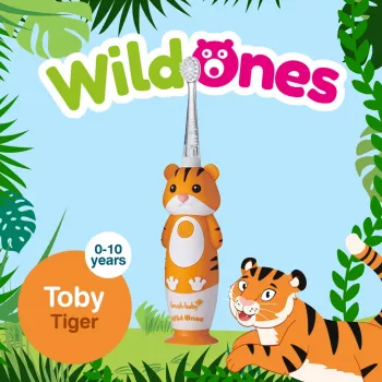BRUSH BABY Cepillo de dientes sónico Wild Ones para niños 0-10 años Tigre