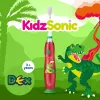BRUSH BABY Cepillo de dientes eléctrico sónico Kidz Sonic para niños 3+ años - Diseño dinosaurio
