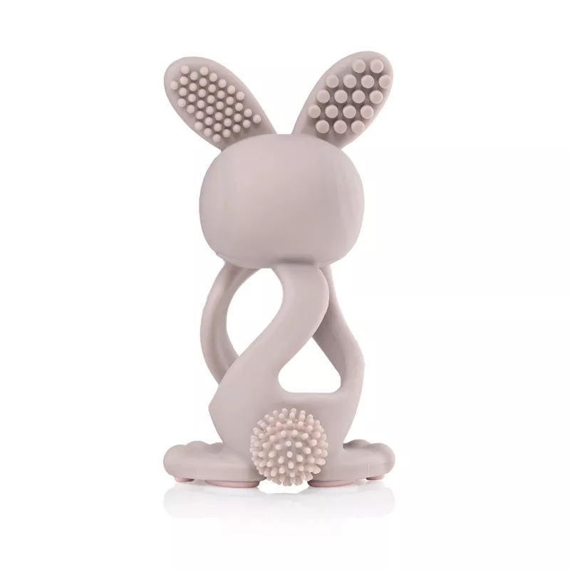 BRUSH BABY Mordedor Bobbie Bunny Juguete mordedor para bebé Cappuccino Gris