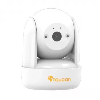 Toucan SEEK Cámara interior con giro e inclinación - Alimentación por red, sin batería, Blanco