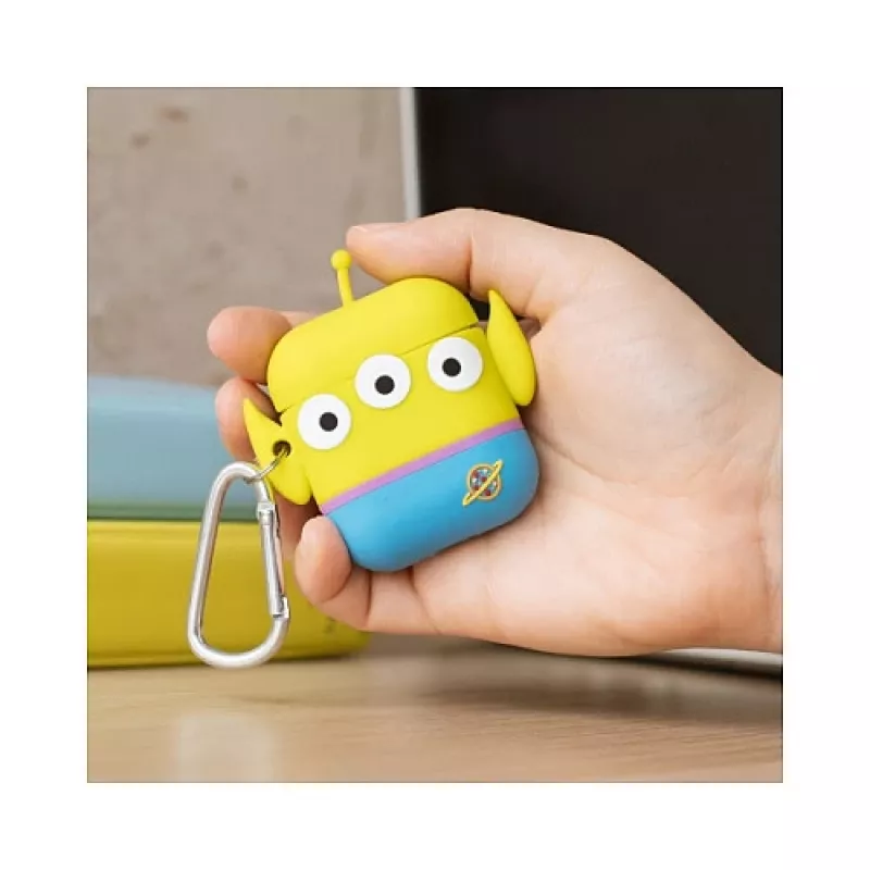 ThumbsUp! PowerSquad Funda 3D de silicona para AirPods, Alien, azul/blanco/amarillo