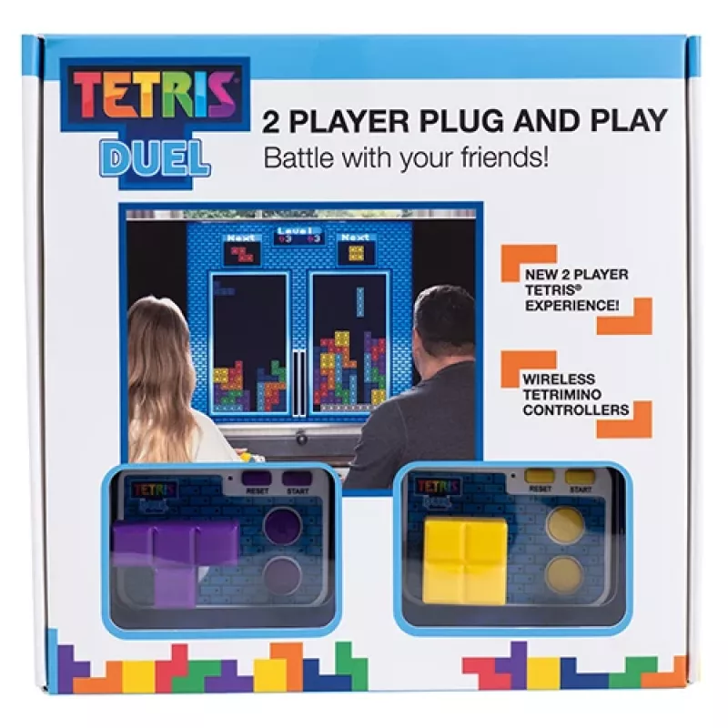 FIZZ CREATIONS Tetris Duel consola retro arcade para dos jugadores con 2 mandos con cable Plug & Play