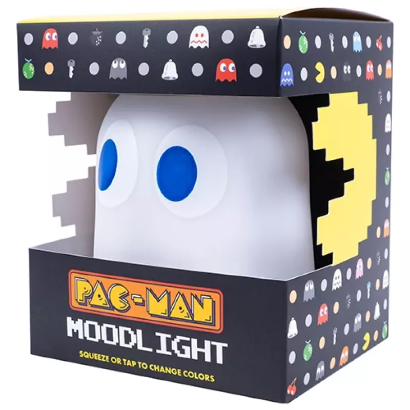 FIZZ CREATIONS Pac-Man Ghost luz LED de ambiente - cambia de color, reactiva al sonido, alimentación USB/pilas