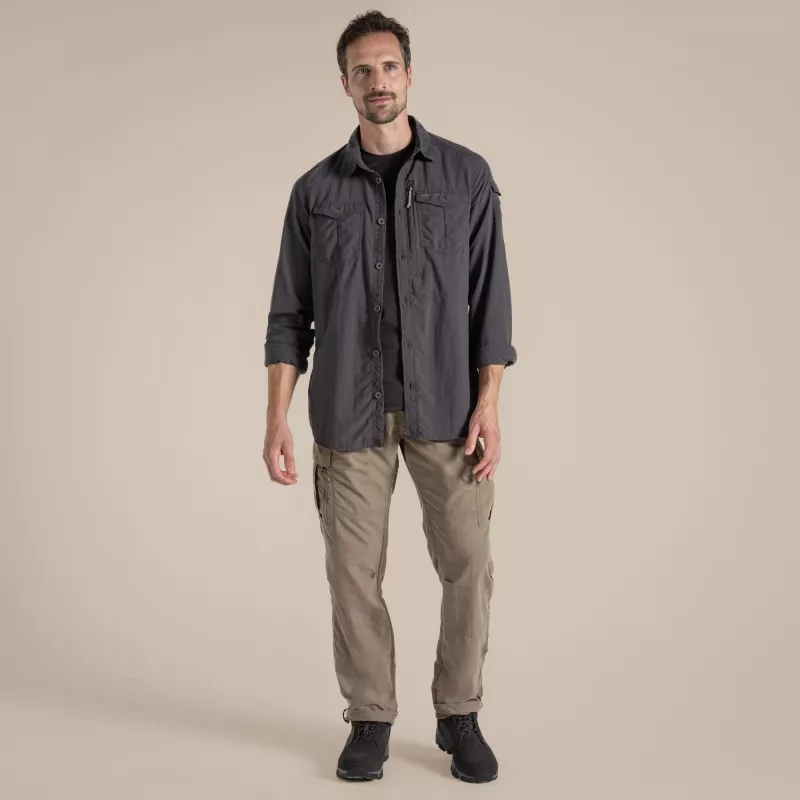 Craghoppers NosiLife Adventure LS Camisa III - Black Pepper, talla M