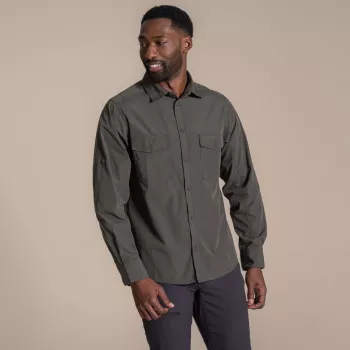 Craghoppers Kiwi II camisa de manga larga - Cedar talla L
