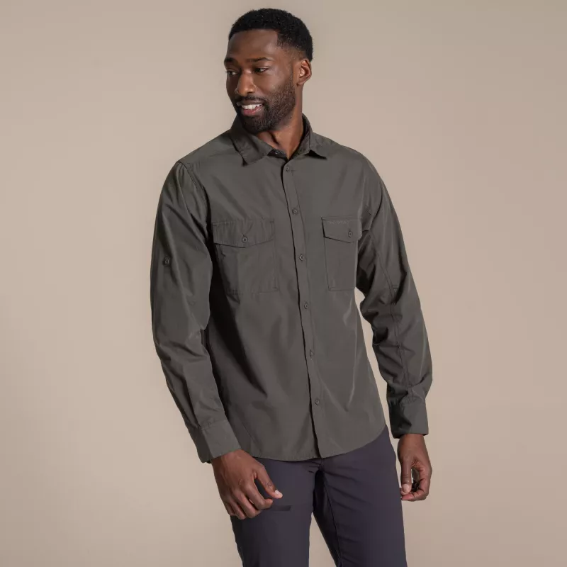 Craghoppers Kiwi II camisa de manga larga - Cedar talla L