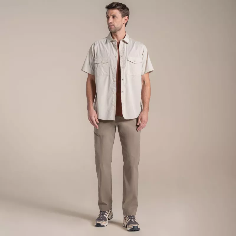 Craghoppers Kiwi II camisa de manga corta - Oatmeal, talla M