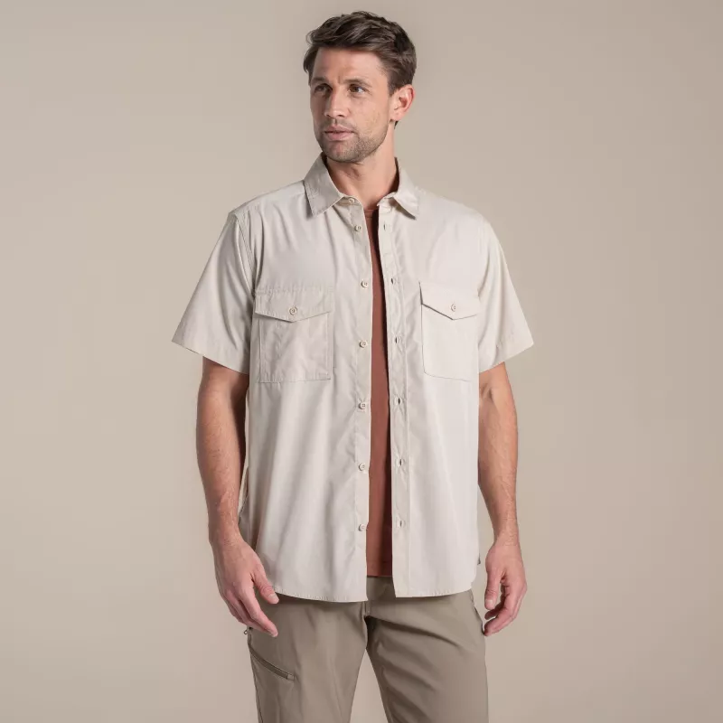 Craghoppers Kiwi II camisa de manga corta - Oatmeal, talla M