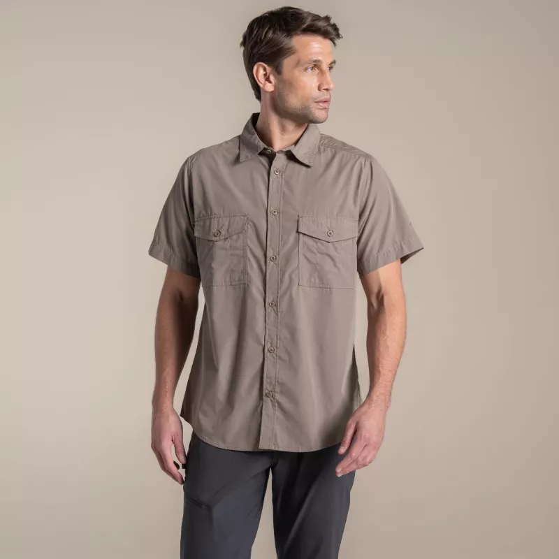 Craghoppers Kiwi II camisa de manga corta - Pebble, talla L