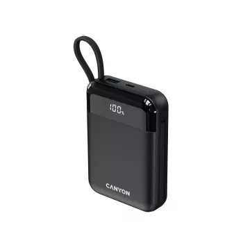 Canyon OnPower 104 10000 mAh Batería externa con cable USB-C y Lightning negro
